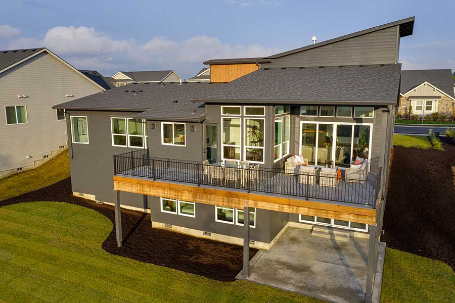 The Colby Custom Home Back Aerial View