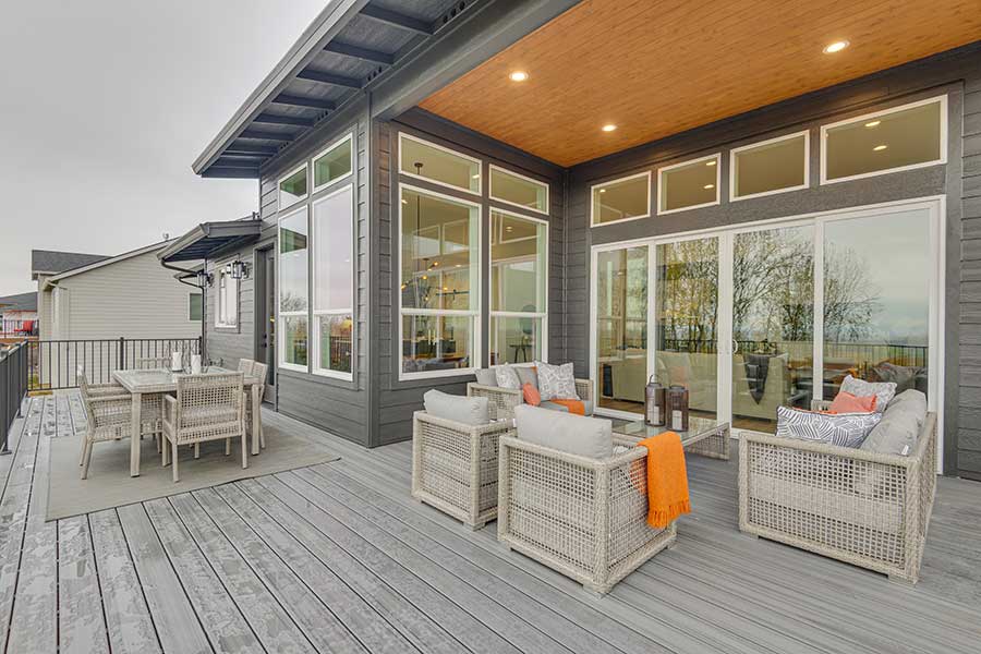The Colby Custom Home Back Exterior Porch