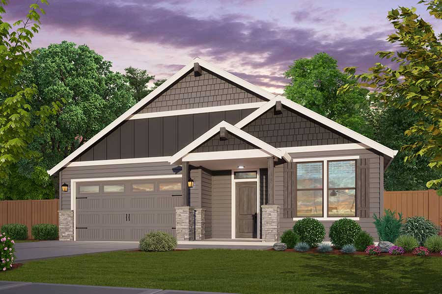 Rendering of the Northwest elevation of the Easton Floor Plan