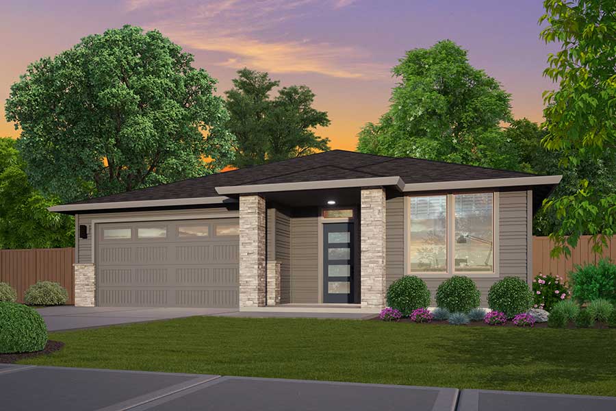 Rendering of The Prairie elevation of the Easton floor plan