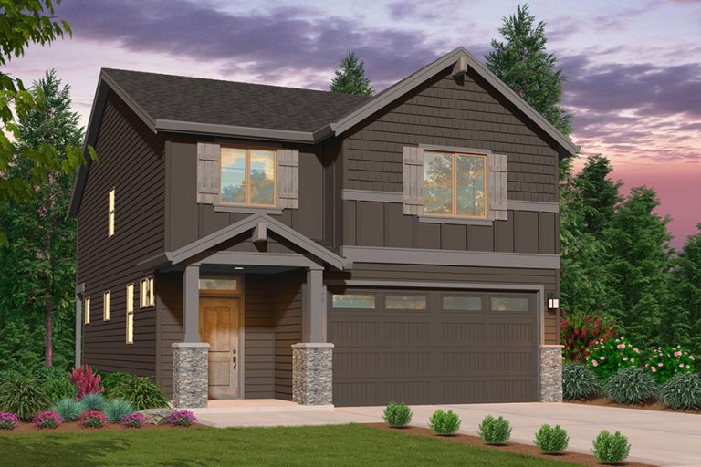 rendering of Northwest elevation for Brighton custom home plan