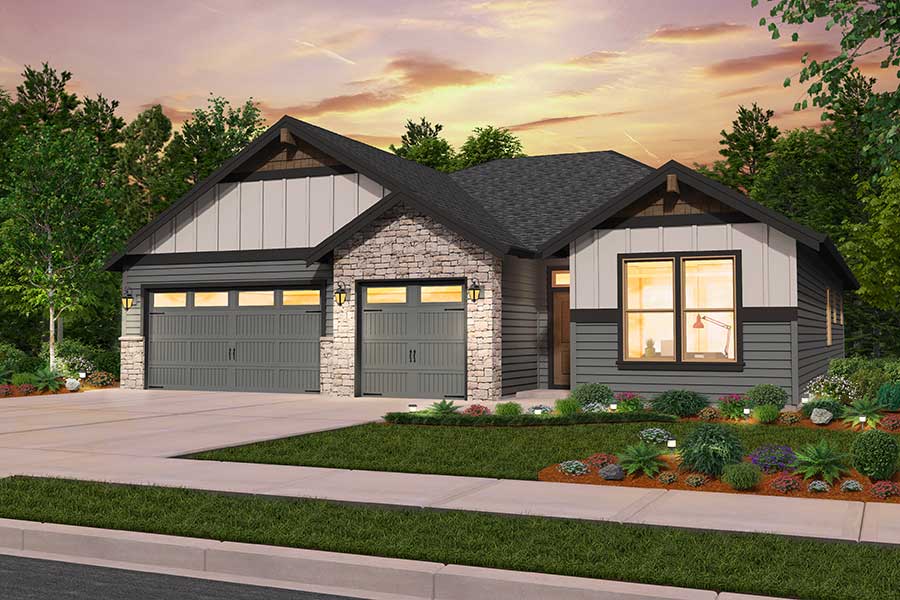 Rendering of northwest elevation for Lexington 2 custom home plan