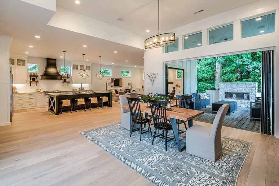 The Whitby Custom Home Dining Room and Kitchen