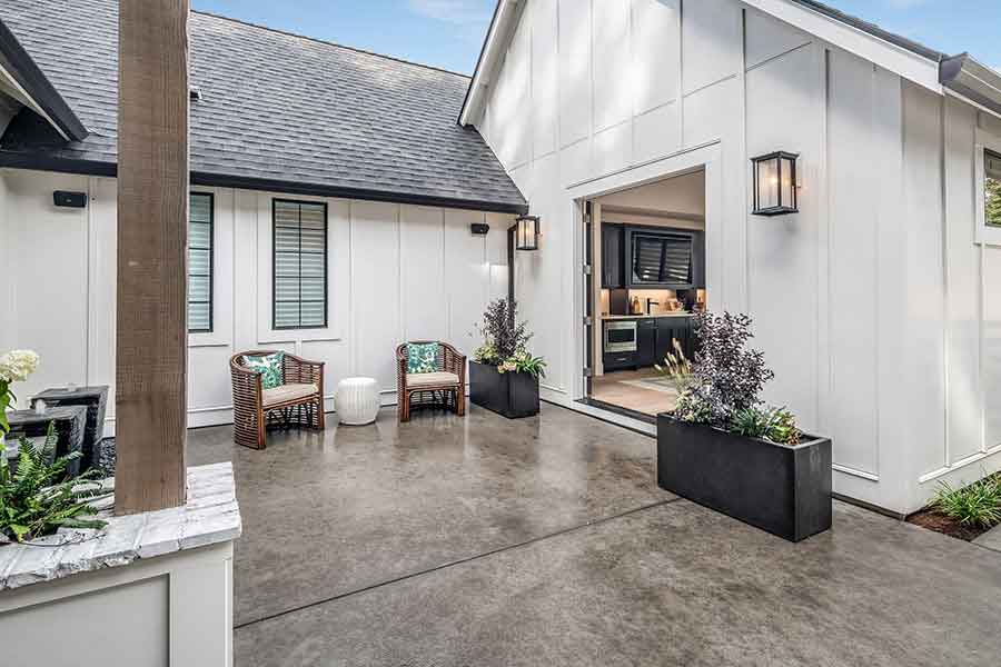 The Whitby Custom Home Back Exterior Porch