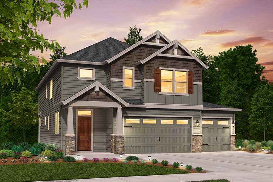 Rendering for the Northwest elevation for Trimont custom home plan