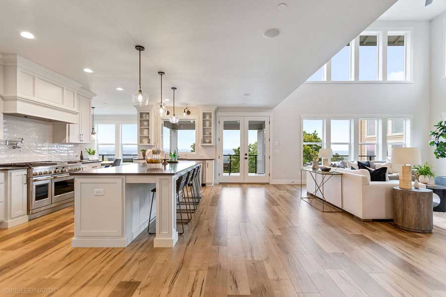 The Lily Custom Home Back Door and Kitchen Island