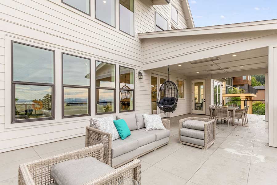 The Lily Custom Home Back Lower Deck