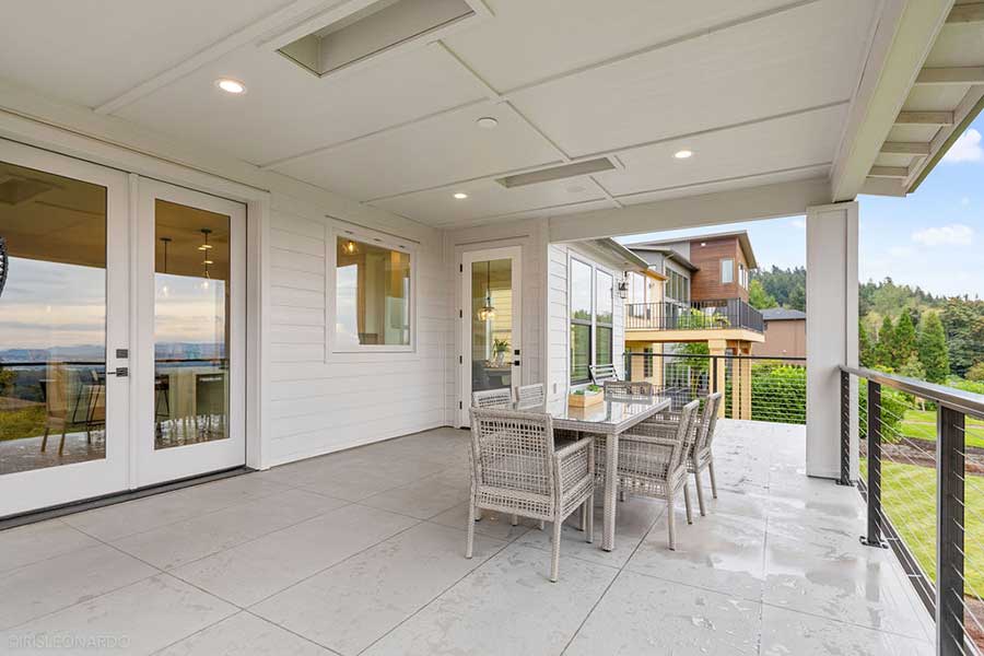 The Lily Custom Home Back Lower Deck