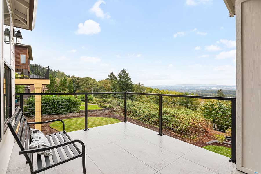 The Lily Custom Home Back Upper Deck