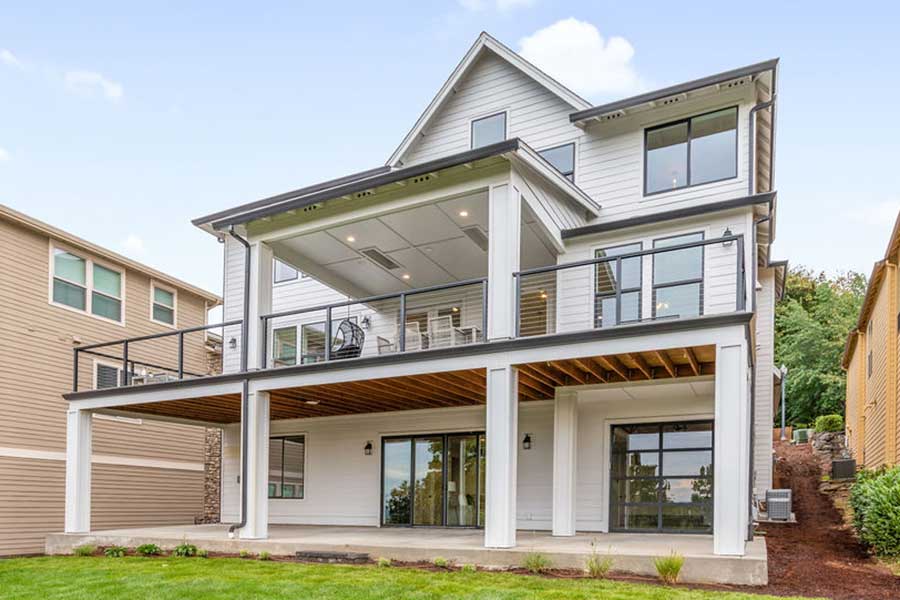 The Lily Custom Home Back Exterior Decks