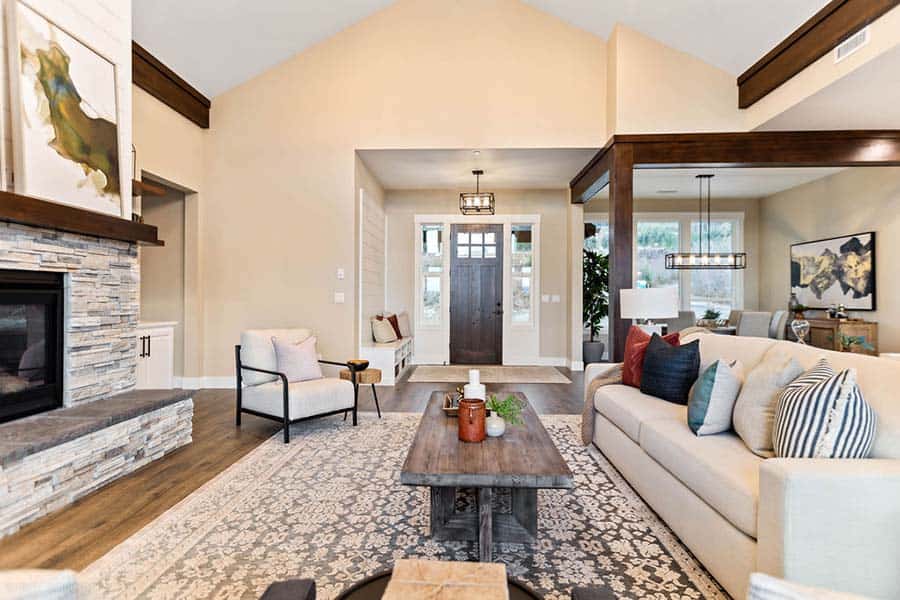 The Hart Custom Home Living Room and Front Entry