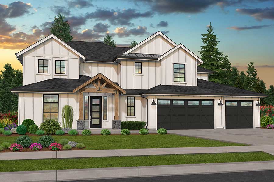 Rendering for elevation for Edina custom home plan
