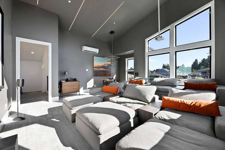 Fusion Oasis Custom Home Design Theater Room